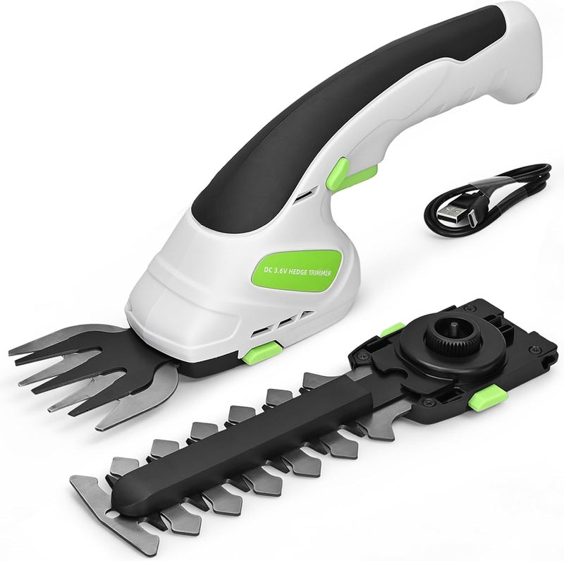 VCAN ACTIVE 2-in-1 Cordless Hedge Trimmer, Handheld Hedge Trimmer & Cordless Grass Shear with 2.0Ah Rechargeable Battery and Type-C Cable – Electric Grass Trimmer for Garden, Yard, and Lawn - Image 1
